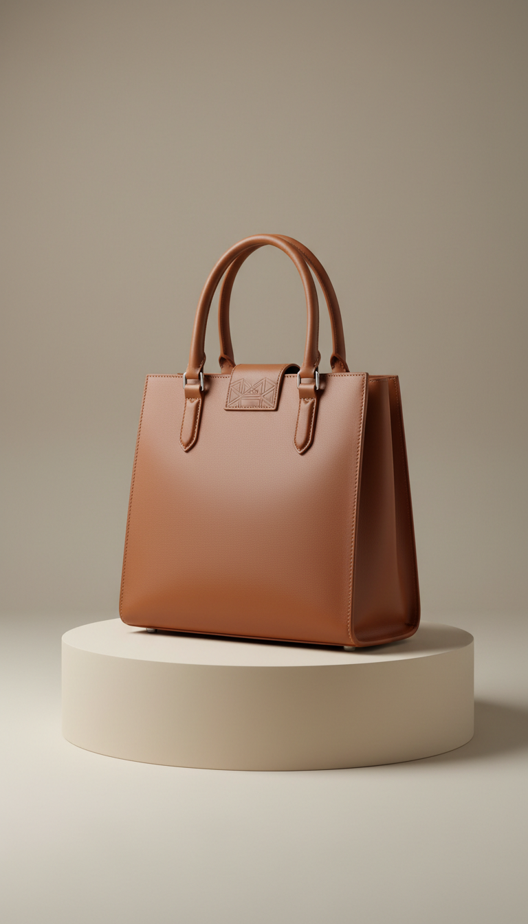 Toasted Leather Structured Tote Bag